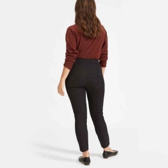 NEW Everlane The Fixed Waist Stretch Cotton Black Trouser Pants Size 00 - Picture 3 of 12